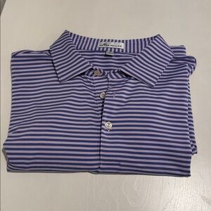 Peter Millar Purple and Pink Striped Polo Shirt
